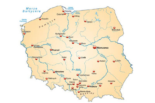 Mapa rzek w Polsce