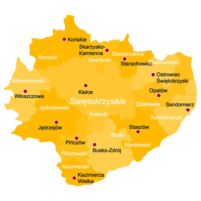 Powiaty w Województwie Świętokrzyskim
